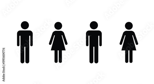 Four black and white gender symbol two male and two female