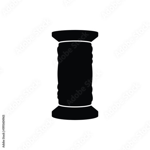 Black silhouette of a cobblestone bollard on white background