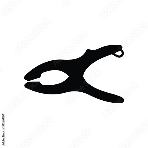 Black silhouette of slingshot in profile view