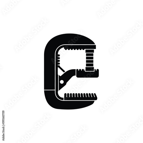 Black and white clip with serrated teeth and spring mechanism