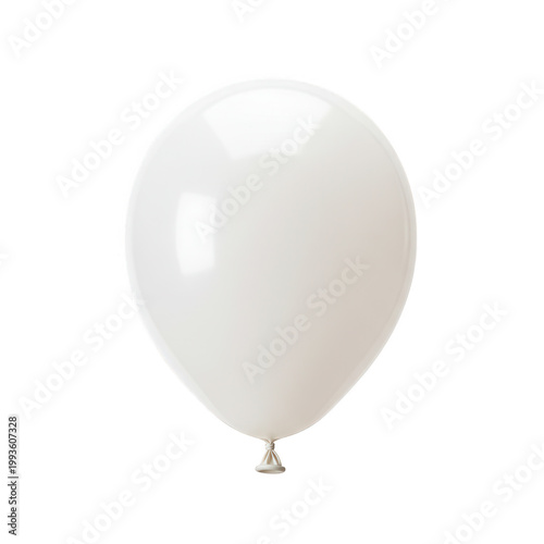 Single off white balloon isolated on black background