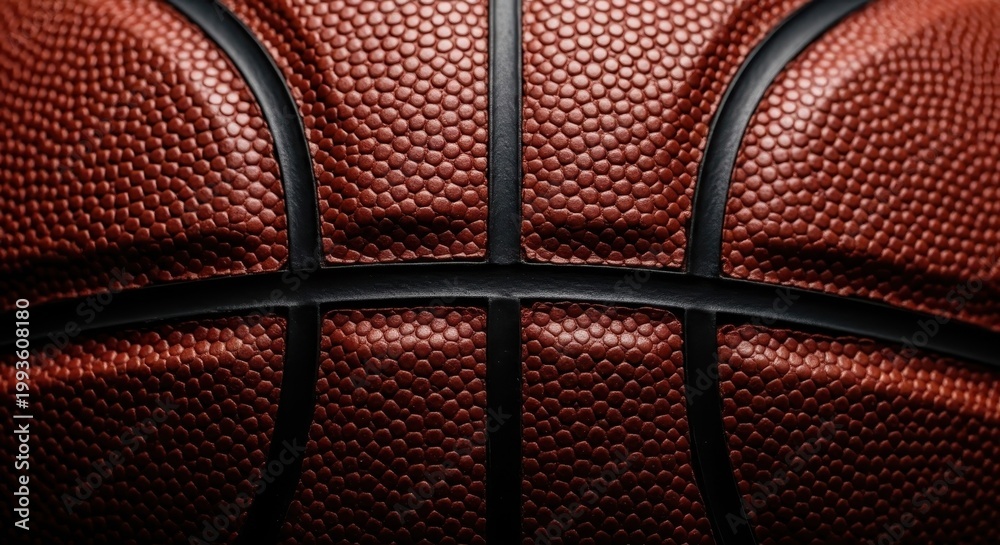 Fototapeta premium Close-Up View of Basketball Surface with Texture and Detail