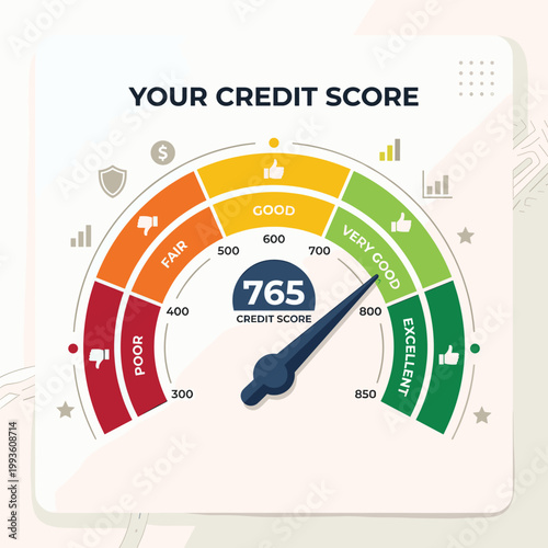 Your Credit Score With Dial With Needle