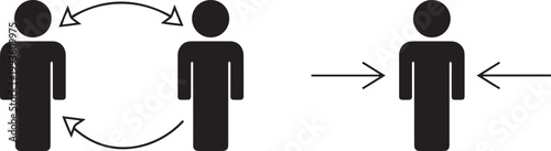 Conceptual Illustration of Human Interaction Versus Individual Isolation Representing Social Connection Networking Communication and Personal Solitude in Modern Society Flat Vector Art