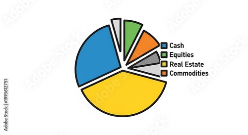 Free Download Pie Chart Illustrating Diversified Investment Portfolio Allocation. - GFXLoad