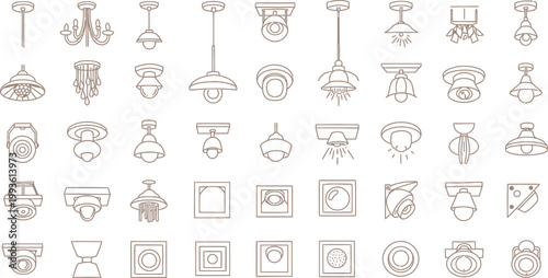 Collection of various architectural and design elements in sketch form