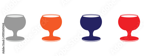 Collection of colorful cocktail glasses and drinks silhouette