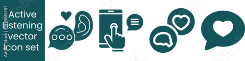 Active Listening and Empathy Skills Vector Icon Set