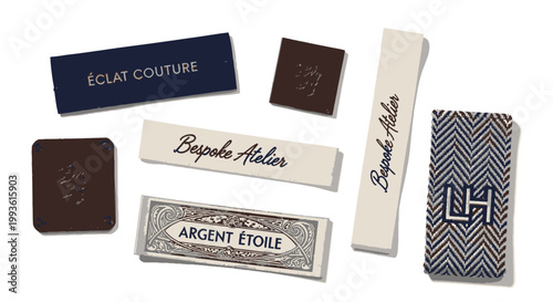Fashion Labels and Textile Swatches Collection, Design Elements