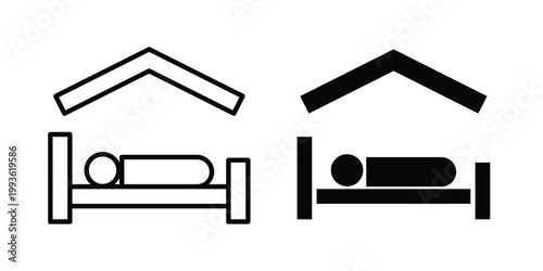 Accomodation icon concept. Thin line symbol. Solid icons