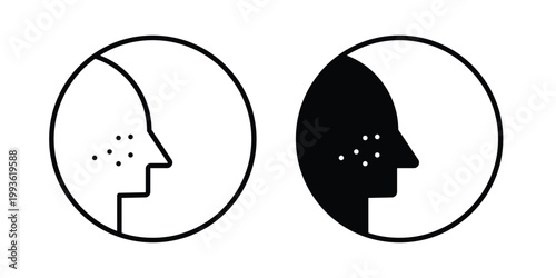 Acne icon concept. Thin line symbol. Solid icons