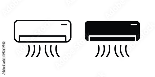 Air conditioner icon concept. Thin line symbol. Solid icons