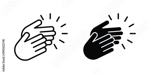 Clapping hands icon concept. Thin line symbol. Solid icons