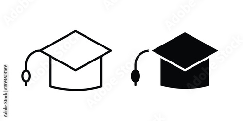 College degree icon concept. Thin line symbol. Solid icons