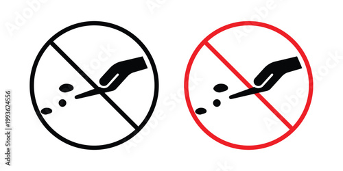 Do not feed the animals sign concept. Thin line symbol. Solid icons