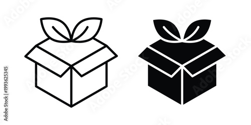 Eco concept. Thin line symbol. Solid iconsaging icon concept. Thin line symbol. Solid icons