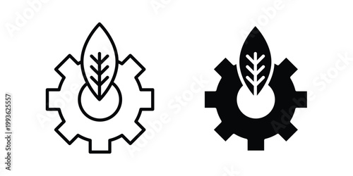 Ecology icon concept. Thin line symbol. Solid icons