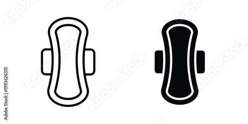 Feminine hygiene pad icon concept. Thin line symbol. Solid icons