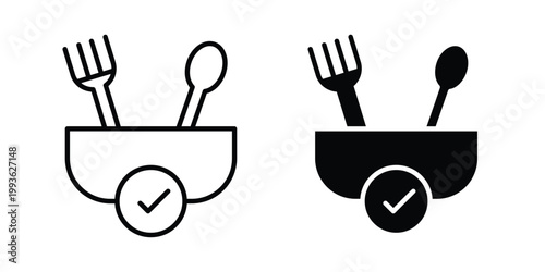 Food safety icon concept. Thin line symbol. Solid icons