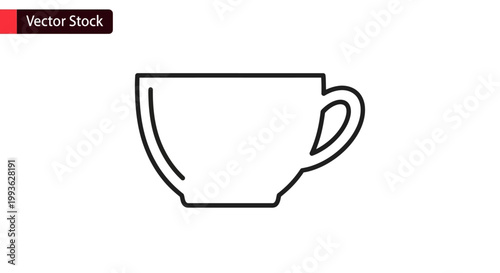 Simple Line Art Drawing of a Coffee Cup.