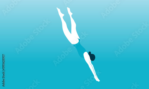  woman diving into the sea