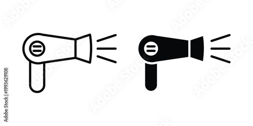 Hair dryer icon concept. Thin line symbol. Solid icons
