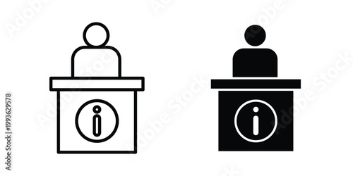 Help desk information icon concept. Thin line symbol. Solid icons