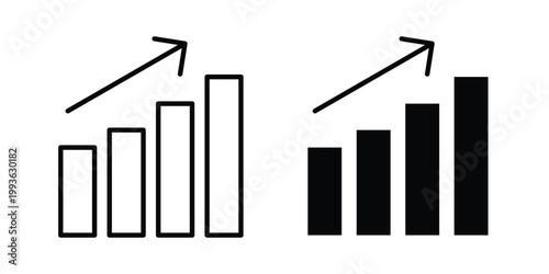 increase icon concept. Thin line symbol. Solid icons