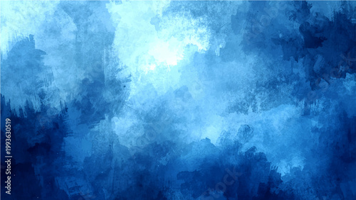 Vector An abstract display with a cool blue cloudy motif, evoke feelings of peace and introspection, using watercolor.