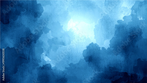 Vector A celestial vision, an impressionistic display of billowing clouds, with radiant illumination.