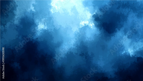 Vector Mysterious sky, painted with atmospheric swirls of brooding azure and luminous cerulean hues, offers a captivating aerial vista.