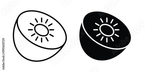 Kiwi icon concept. Thin line symbol. Solid icons