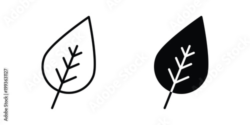 Leaf icon concept. Thin line symbol. Solid icons