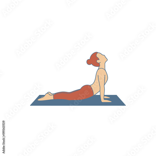 Woman performing yoga on a mat.