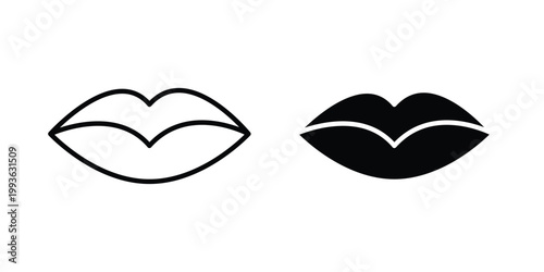 Lips icon concept. Thin line symbol. Solid icons