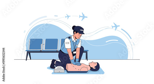 Airport Medical Emergency: CPR Training and Emergency Response by Staff