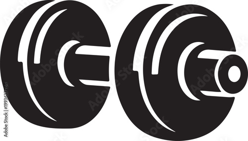 Dumbbell barbell fitness icon minimal design isolated for gym workout strength training and healthy lifestyle concept