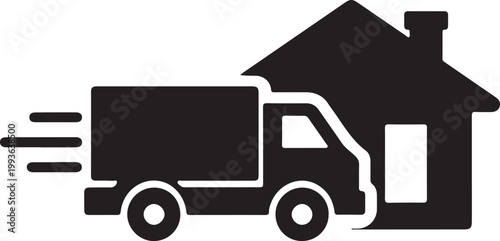 Home delivery service icon vector for fast shipping courier logistics and online shopping concept clean minimal style on white background