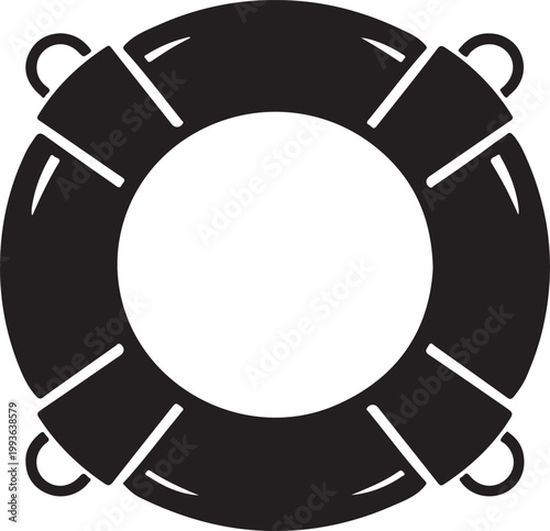 Life buoy safety icon vector for rescue emergency flotation device maritime security and lifeguard support concept simple outline on white background