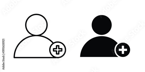 Patient icon concept. Thin line symbol. Solid icons