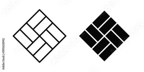 Paving icon concept. Thin line symbol. Solid icons