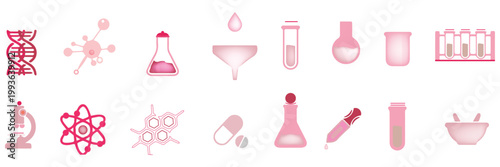  featuring laboratory equipment in an adorable style, watercolor clipart on a white background.
