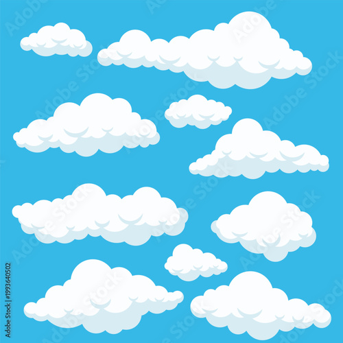 Digital Cloud Icon Set Cloud Symbol Vector Collection