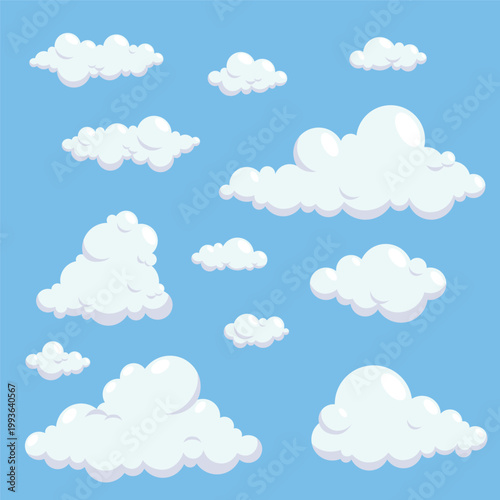 Simple Cloud Drawing Set Modern Sky Cloud Pack