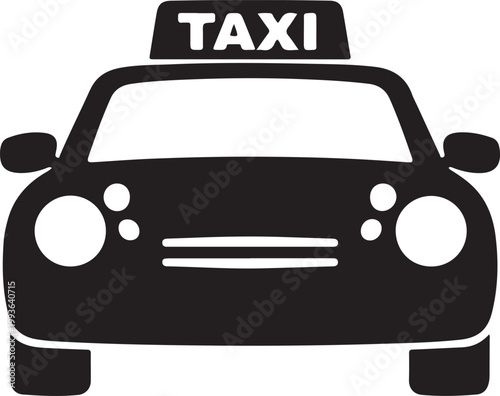 Taxi icon vector illustration for cab service transportation city travel ride and urban mobility concept isolated on white background
