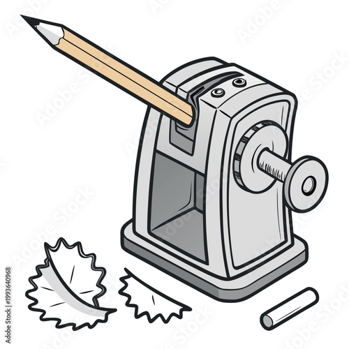 A pencil sharpener with a wooden pencil