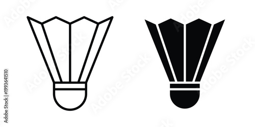 Shuttlecock icon concept. Thin line symbol. Solid icons