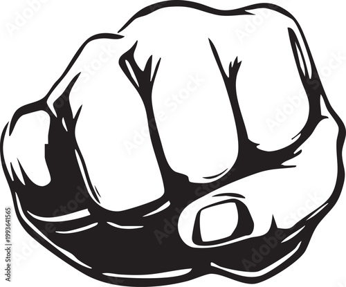 Minimalist black and white line art of a hand making a 'gotcha' gesture, ideal for memes, social media, marketing, and educational content on communication or humor.