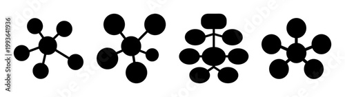 minimalist brain neuron network connection flat design vector illustration