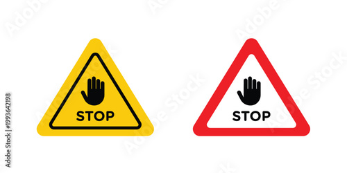 Stop security sign concept. Thin line symbol. Solid icons